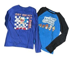 Animal Crossing & Sonic The Hedgehog Long Sleeve Bundle 2 Shirts Youth XXL